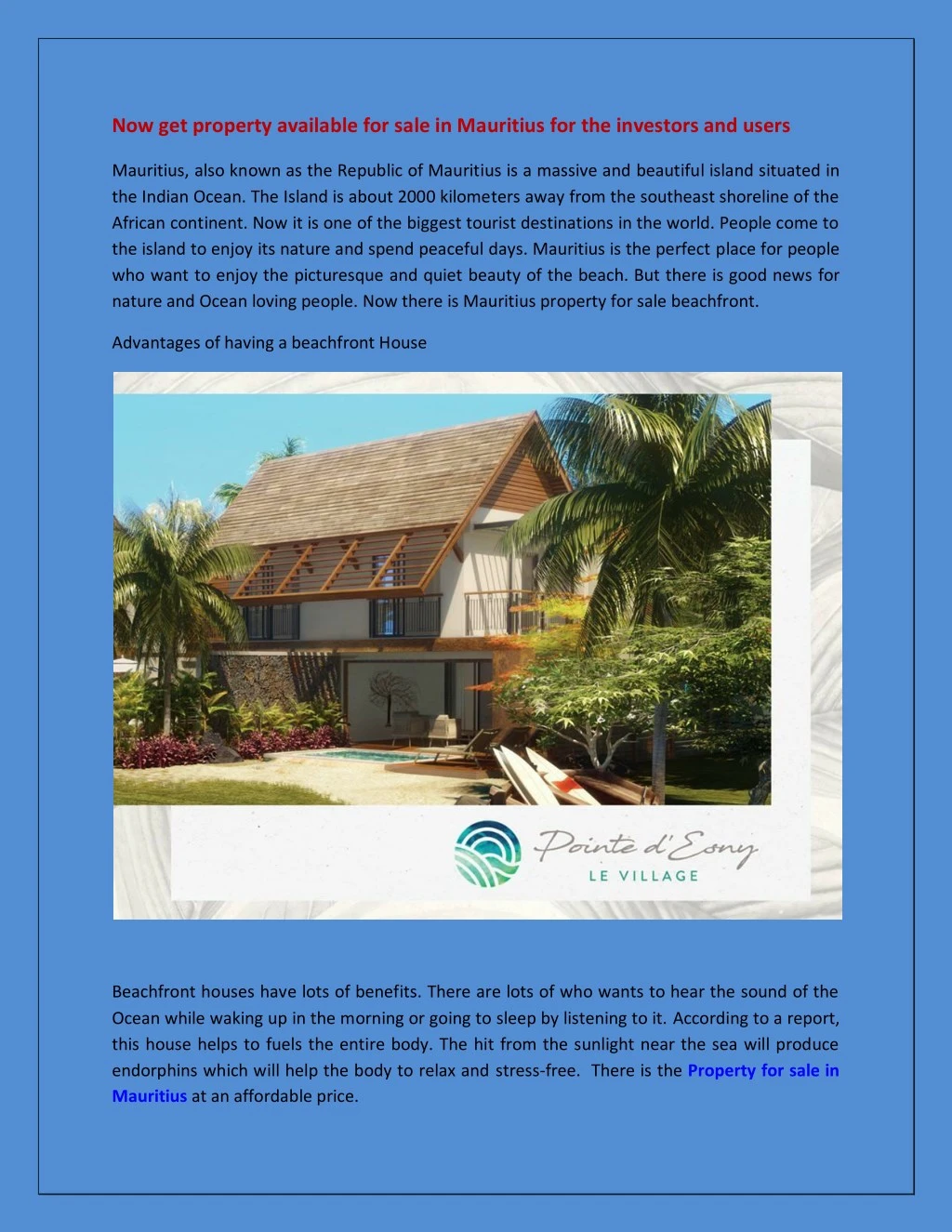 now get property available for sale in mauritius