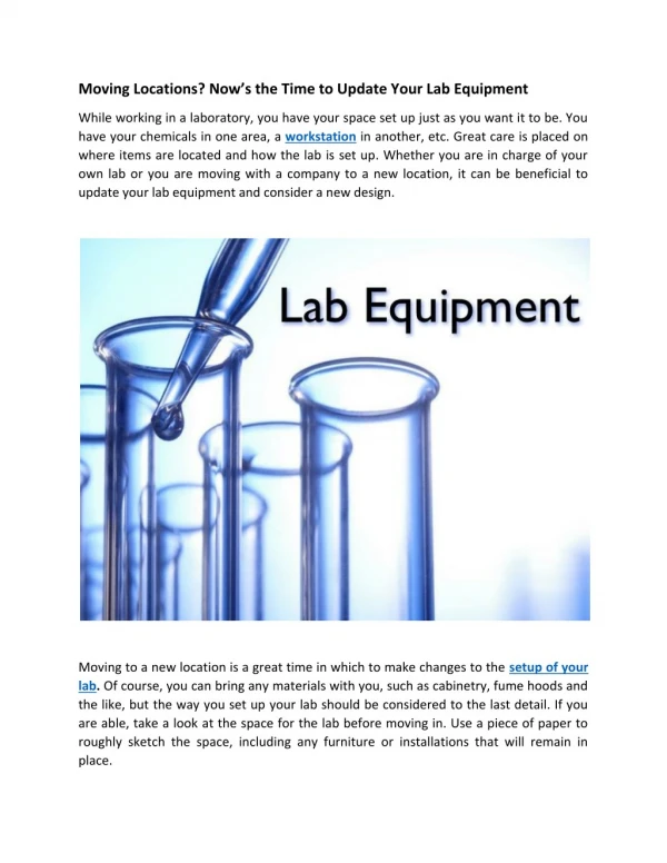 Now’s the Time to Update Your Lab Equipment