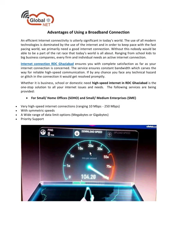 Advantages of Using a Broadband Connection