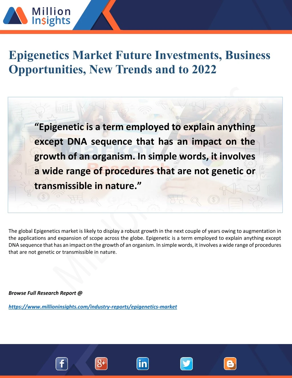 epigenetics market future investments business