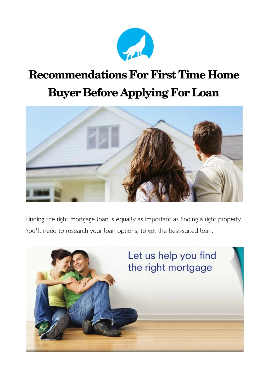 recommendations for first time home buyer before