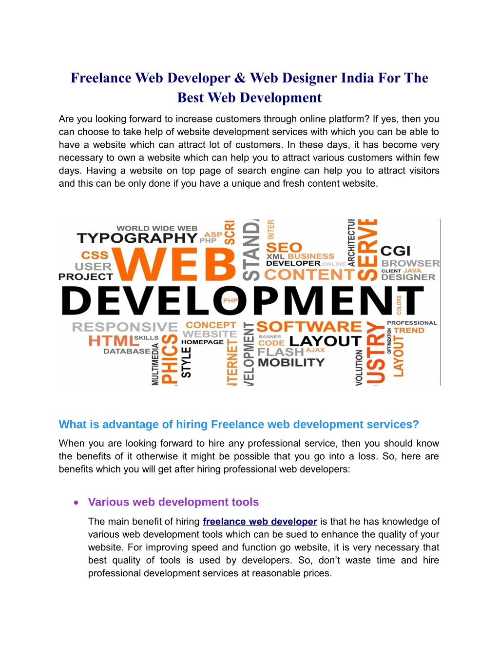 freelance web developer web designer india
