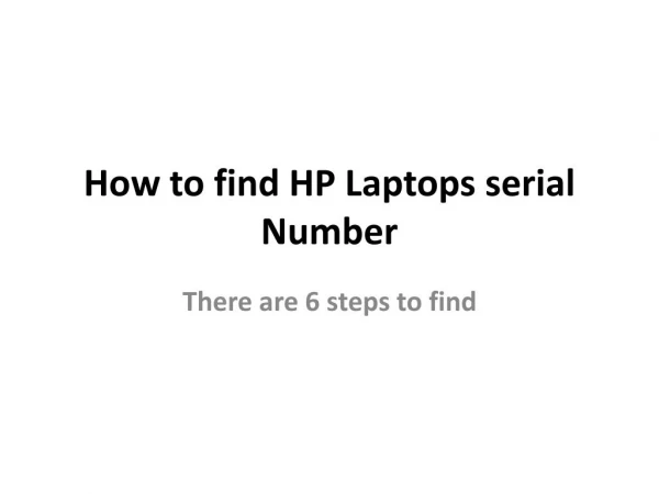 How to find HP laptop serial Number | HP tech support