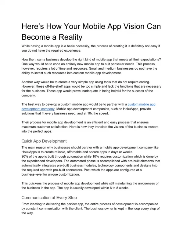 Hereâ€™s How Your Mobile App Vision Can Become a Reality