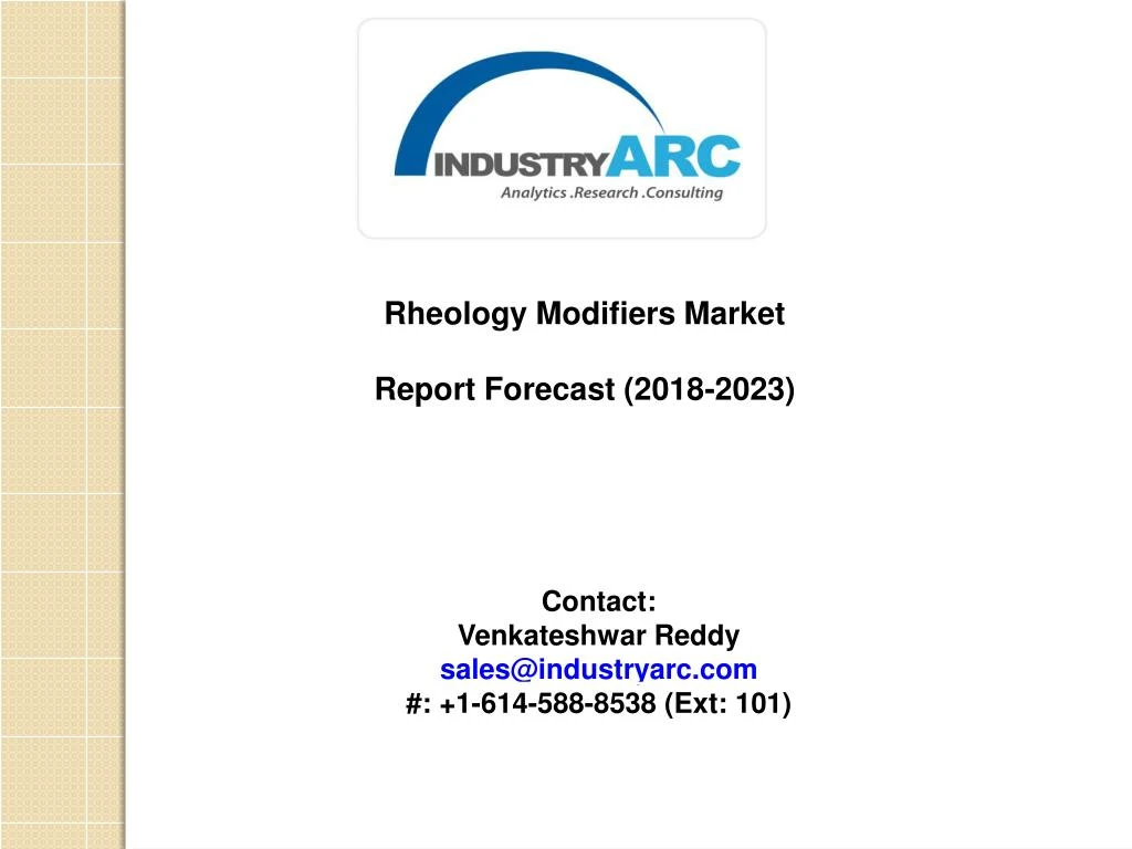 rheology modifiers market report forecast 2018
