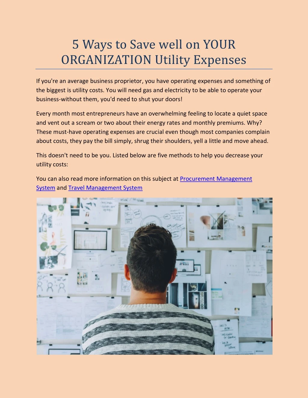 5 ways to save well on your organization utility