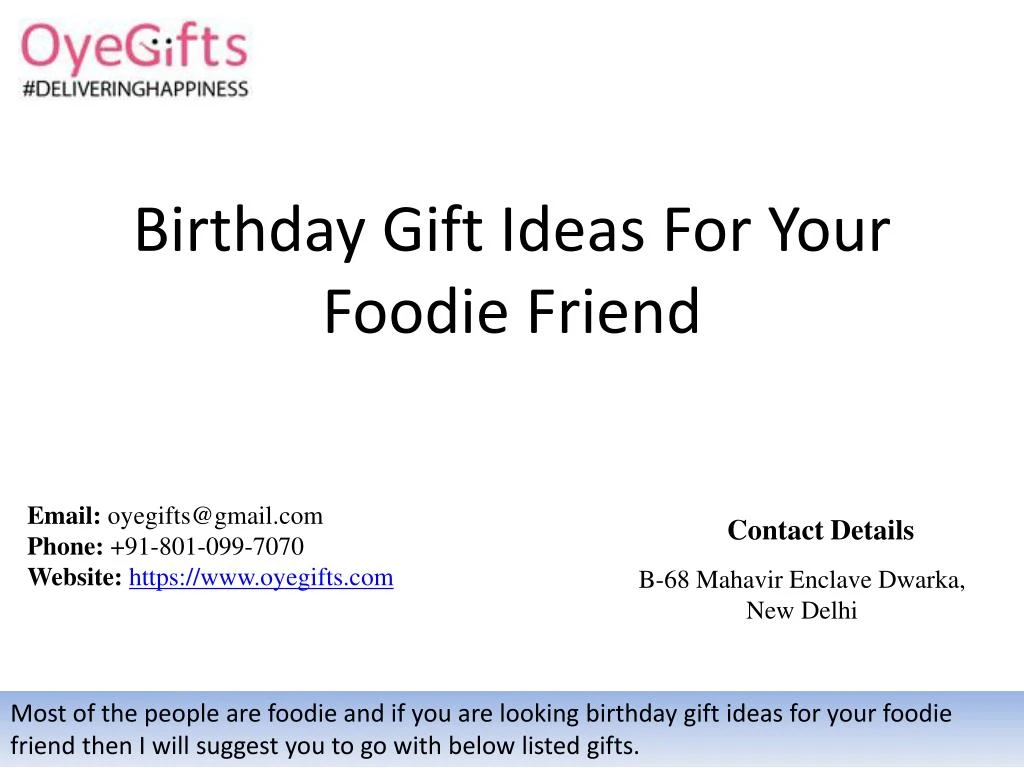 birthday gift ideas for your foodie friend