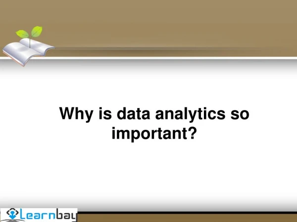 Why is data analytics so important?
