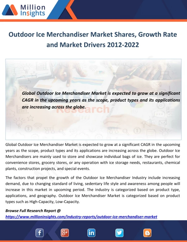 Outdoor Ice Merchandiser Market Shares, Growth Rate and Market Drivers 2012-2022