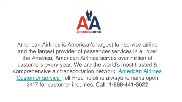 American Airlines Phone Number (1-888-441-3622)