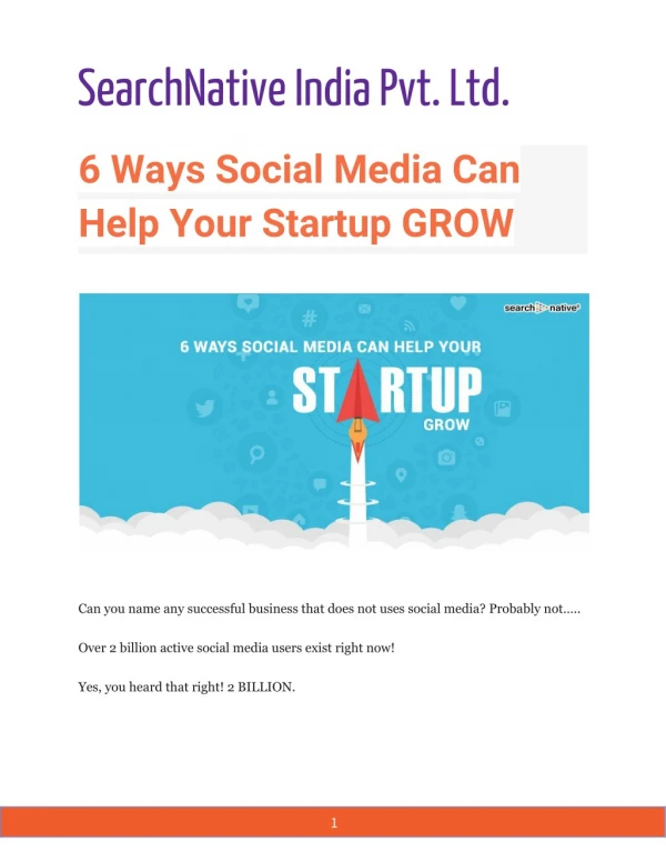 6 Ways Social Media Can Help Your Startup GROW