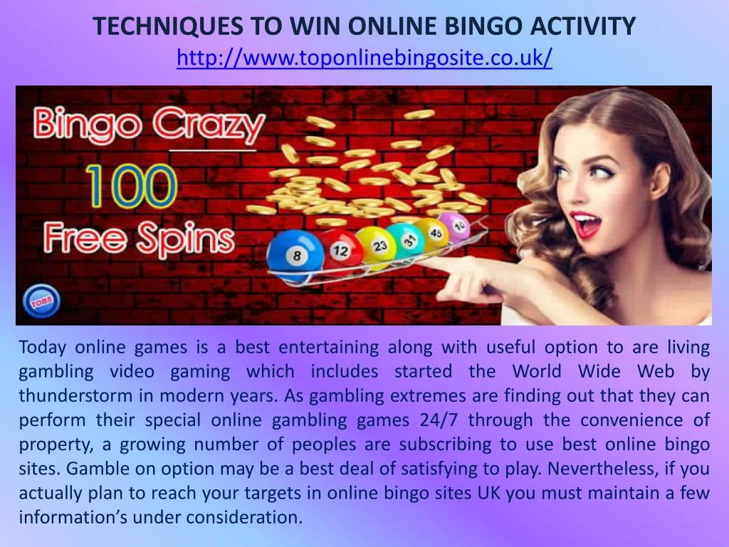 techniques to win online bingo activity http www toponlinebingosite co uk