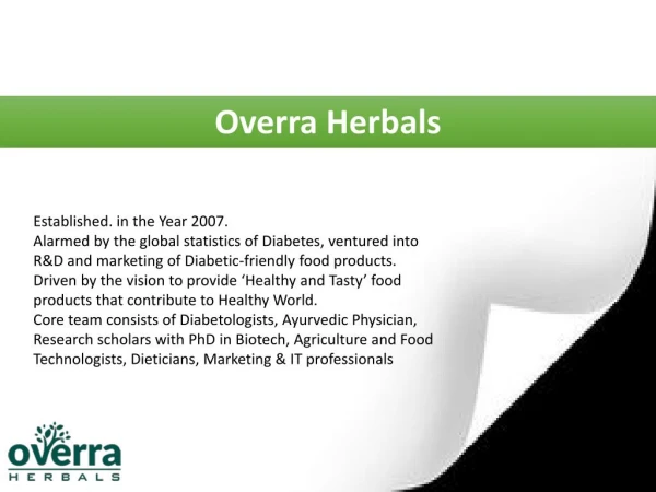 Low Glycemic Index | Overra Herbals