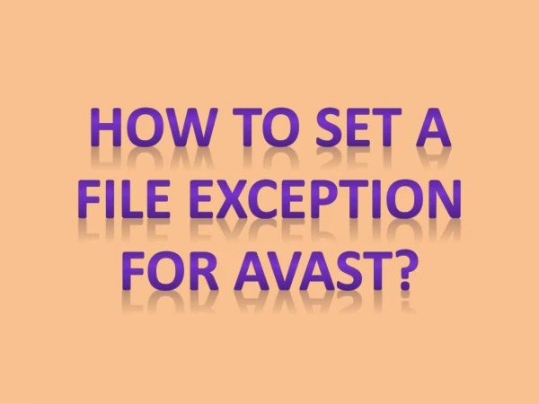 How to Set a File Exception for Avast?