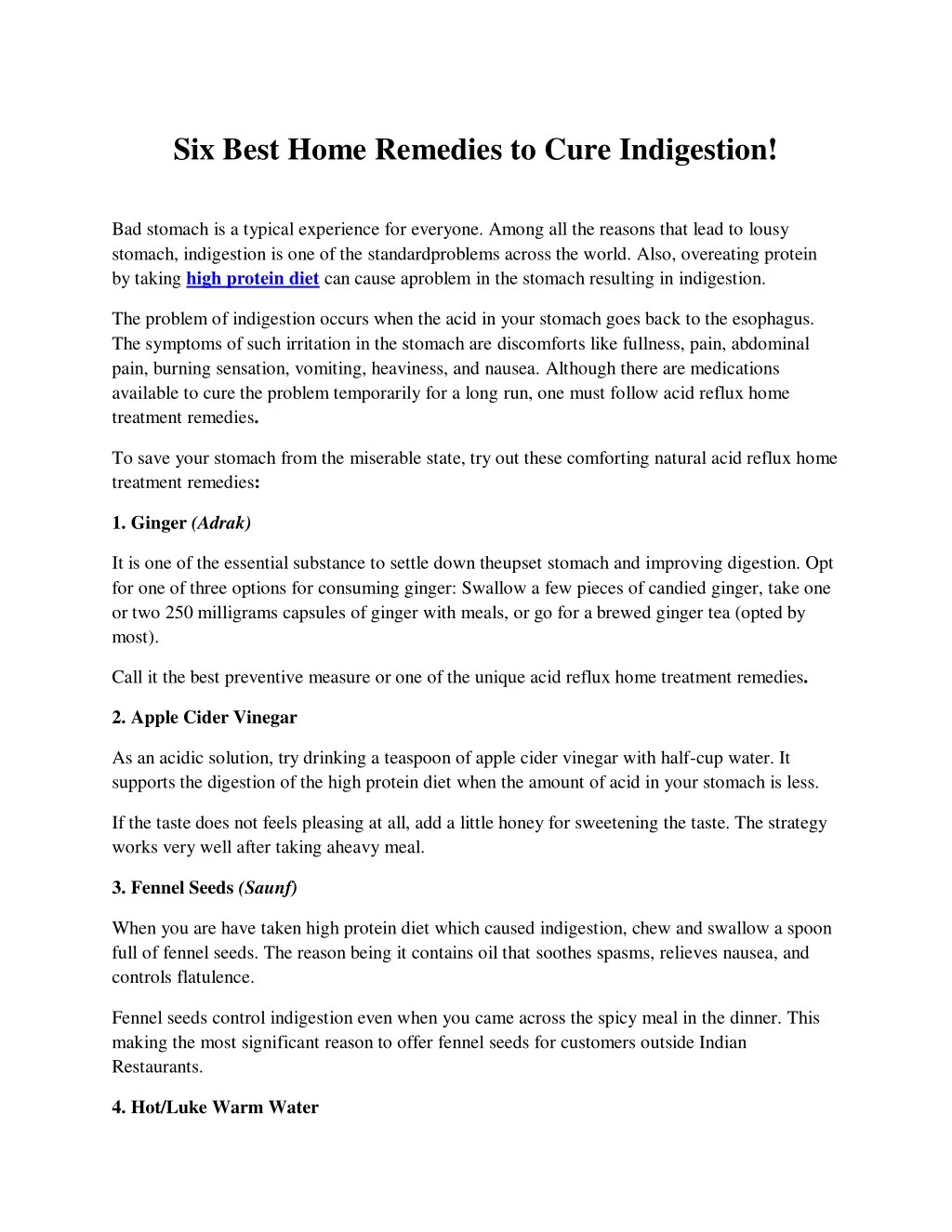 six best home remedies to cure indigestion