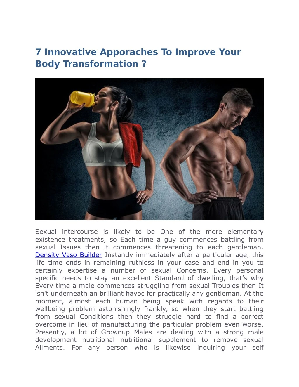 7 innovative apporaches to improve your body