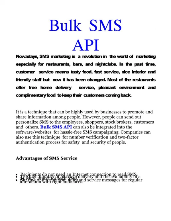 Secure Bulk SMS API Provider In Indore