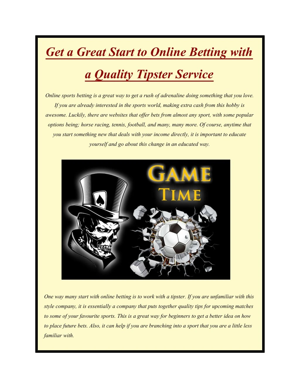 get a great start to online betting with