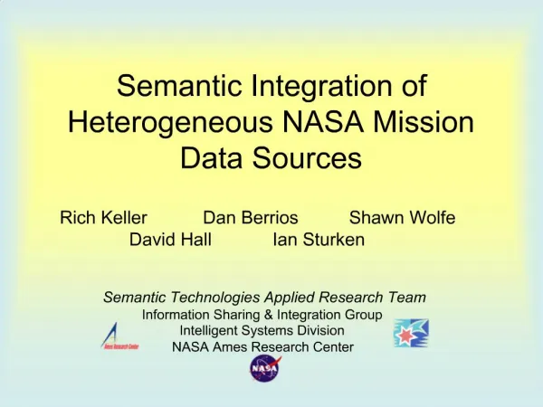 Semantic Integration of Heterogeneous NASA Mission Data Sources