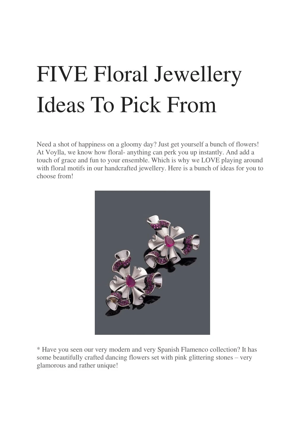 five floral jewellery ideas to pick from