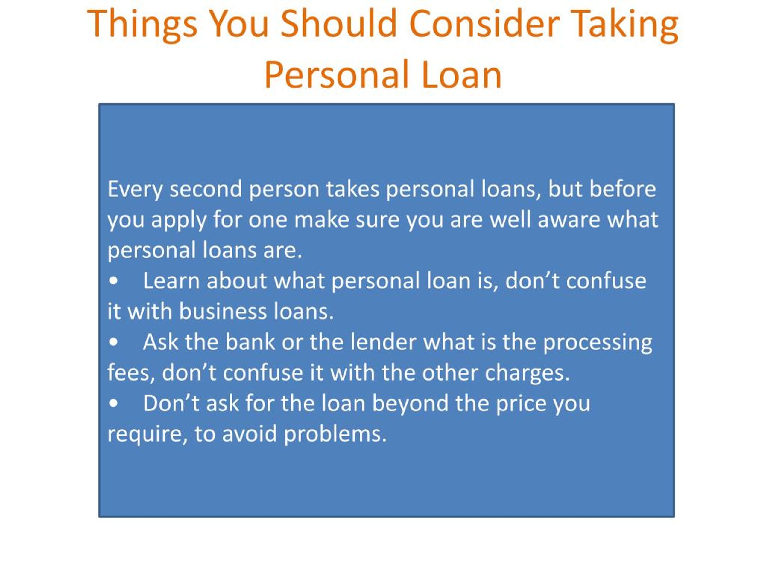 PPT - Things You Should Consider Taking Personal Loan PowerPoint ...