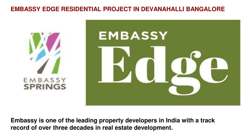 embassy edge residential project in devanahalli