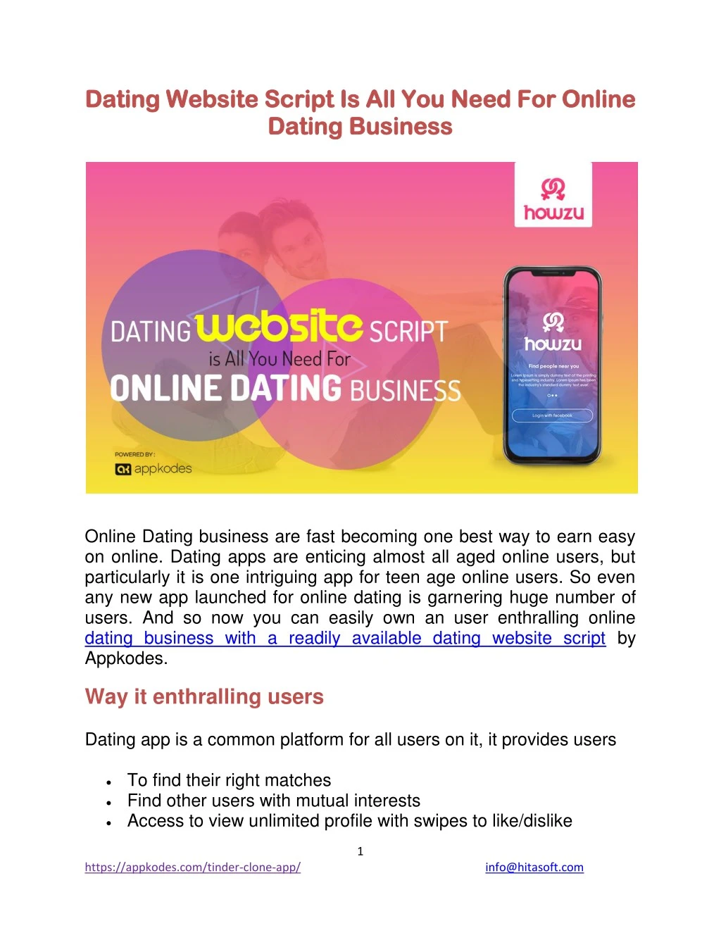 dating website script is all you need for online
