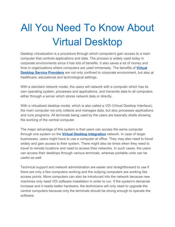 All You Need To Know About Virtual Desktop
