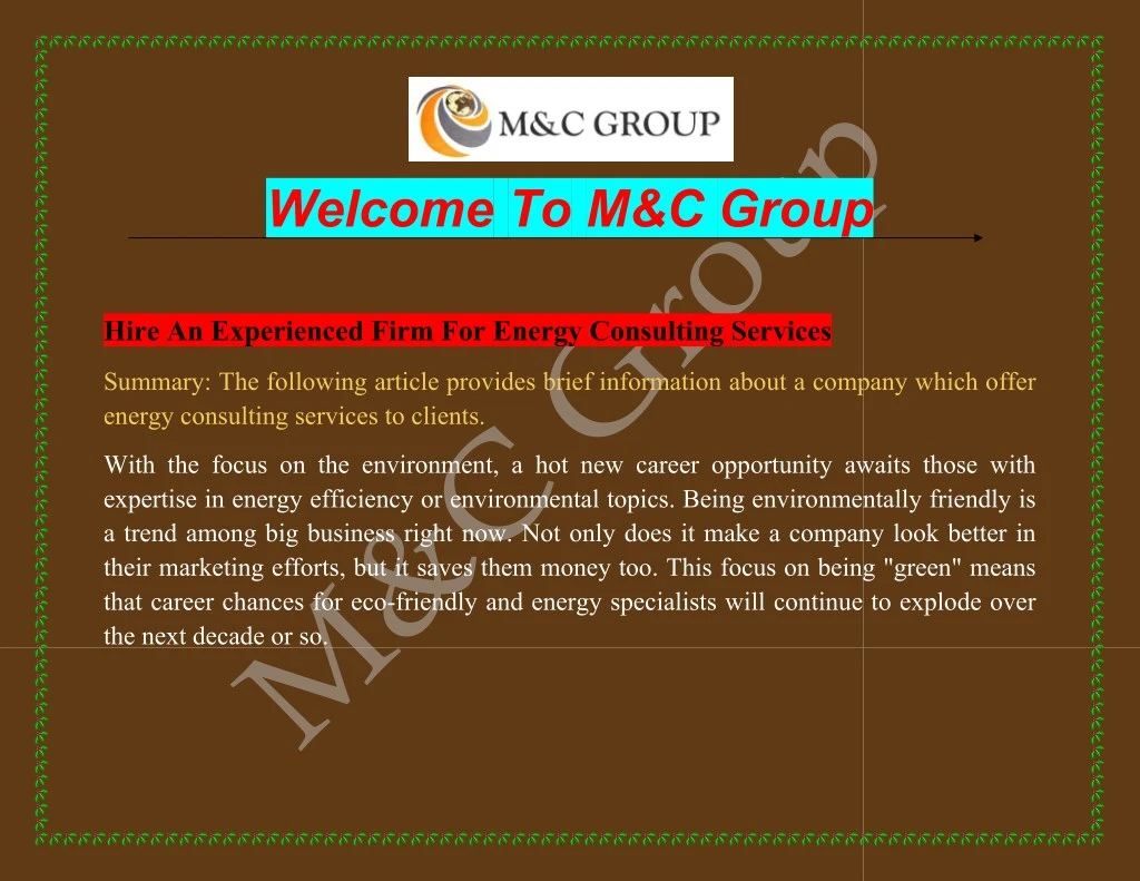 welcome to m c group