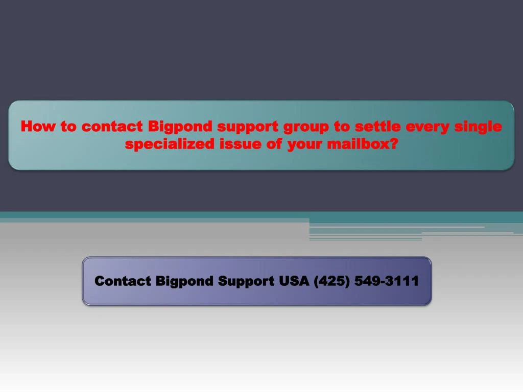 how to contact bigpond support group to settle