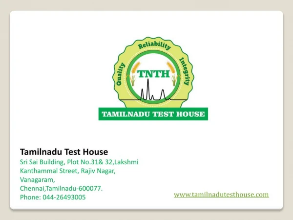 Waste Water Testing in Chennai - TNTH