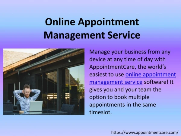 Online Appointment Scheduling Service