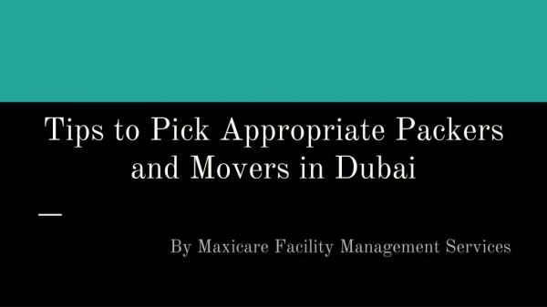 Professional Packers and Movers in Dubai | Maxicare