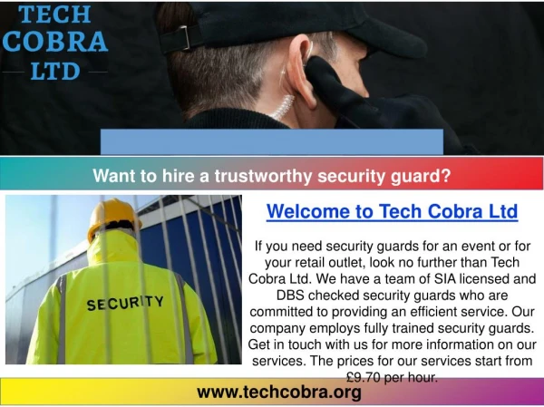 Hire licenced security guards London