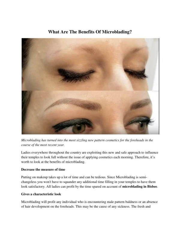 What Are The Benefits Of Microblading?