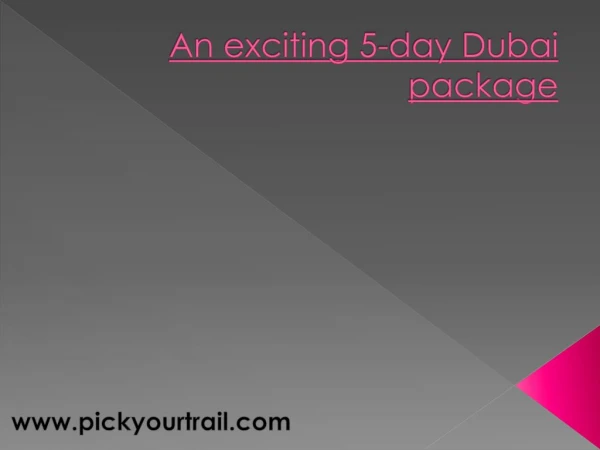 An exciting 5-day Dubai package
