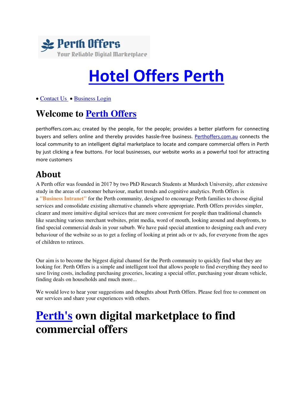 hotel offers perth