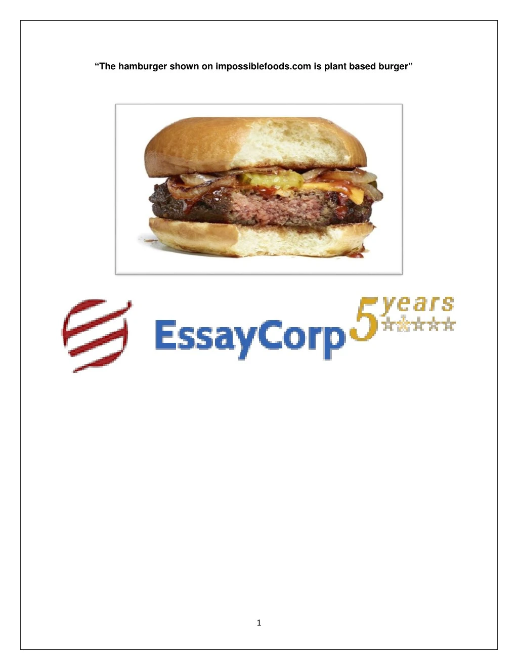 the hamburger shown on impossiblefoods
