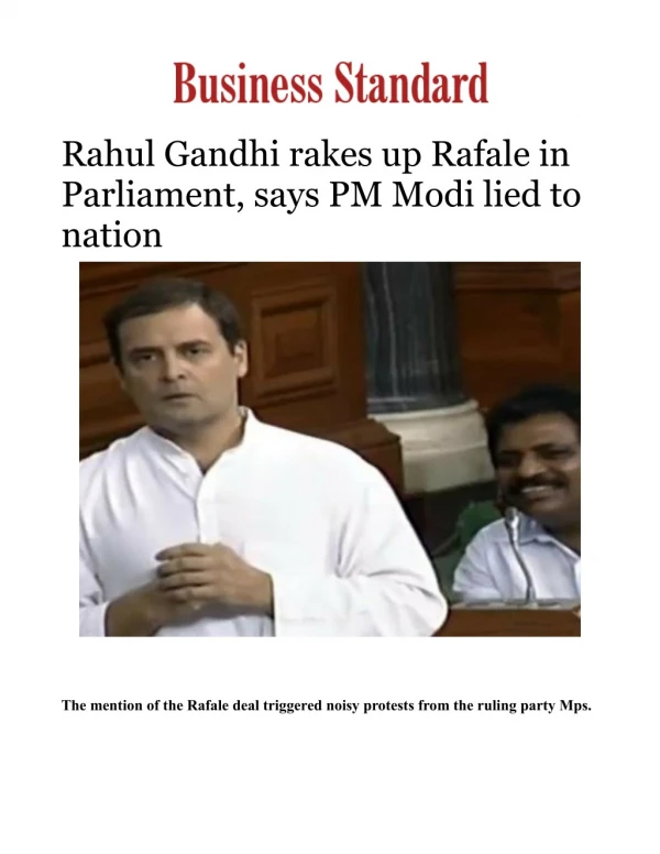 Rahul Gandhi rakes up Rafale in Parliament, says PM Modi lied to nation 