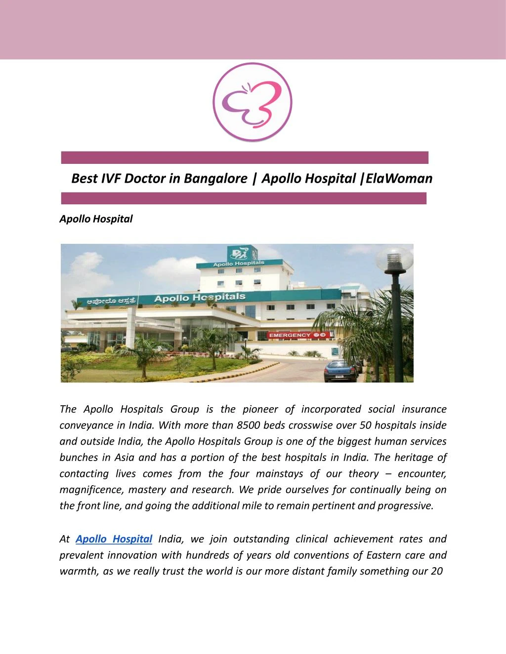 best ivf doctor in bangalore apollo hospital