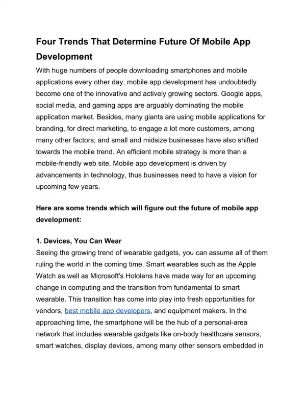 four trends that determine future of mobile app