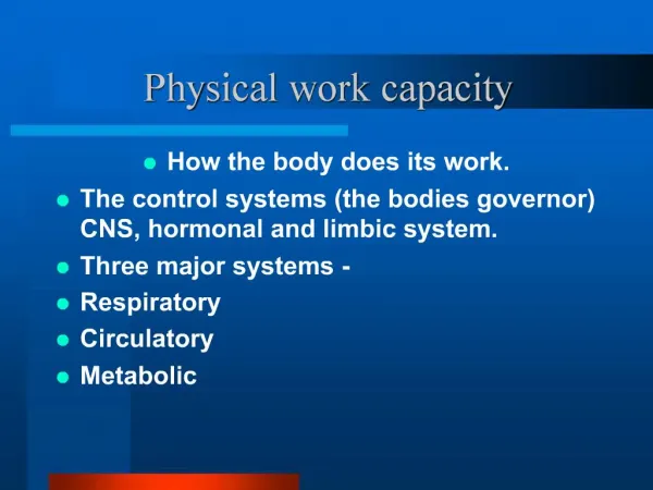 Physical work capacity