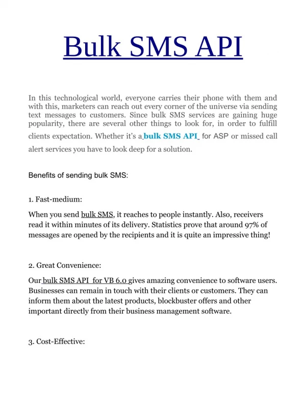 Bulk SMS API For ASP In Indore