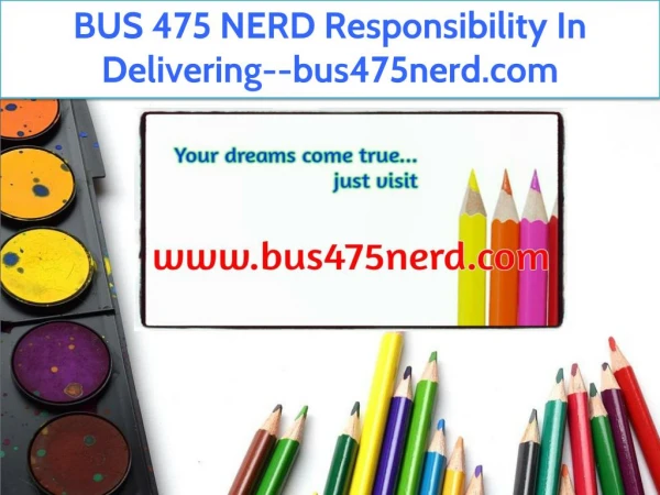 BUS 475 NERD Responsibility In Delivering--bus475nerd.com