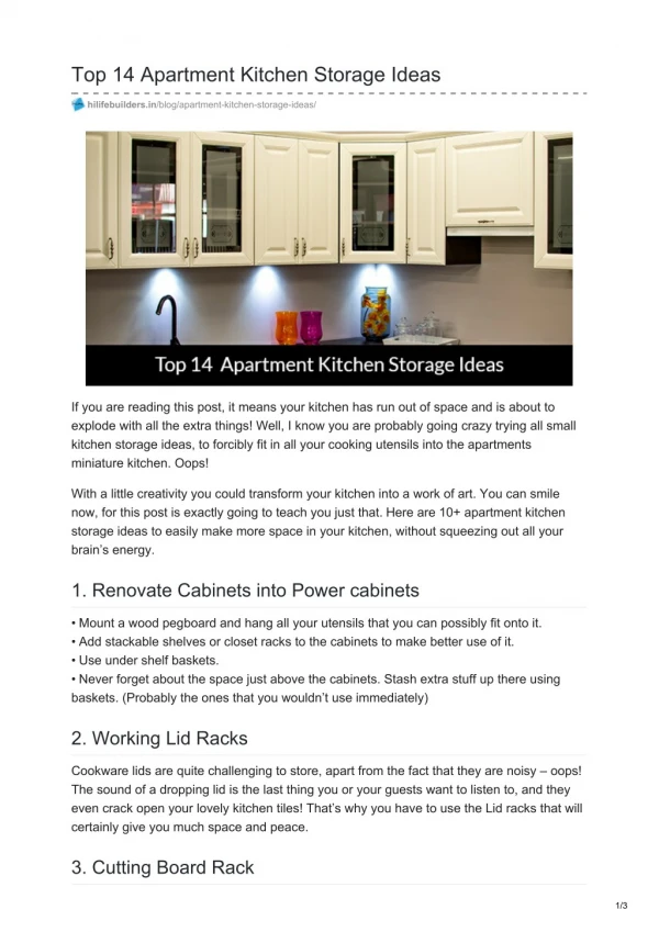 Top 14 Apartment Kitchen Storage Ideas