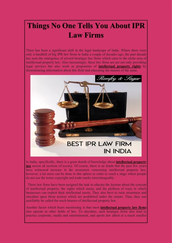Things No One Tells You About IPR Law Firms