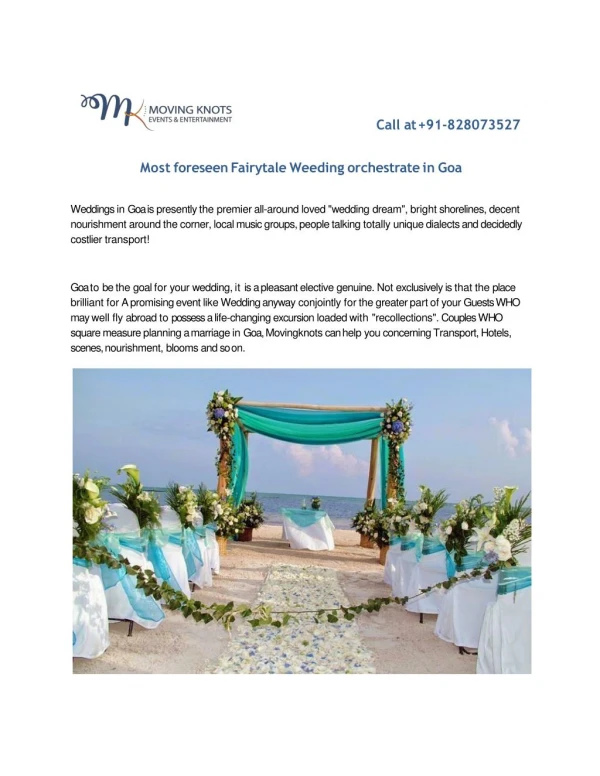Most foreseen Fairytale Weeding orchestrate in Goa