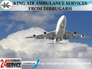 Quick and advance King Air ambulance services from Dibrugarh