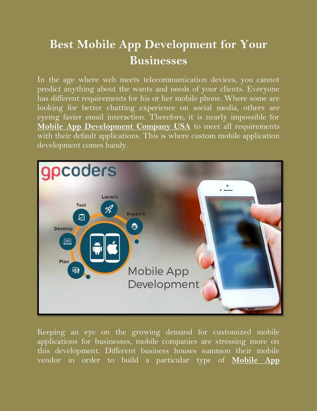 best mobile app development for your businesses