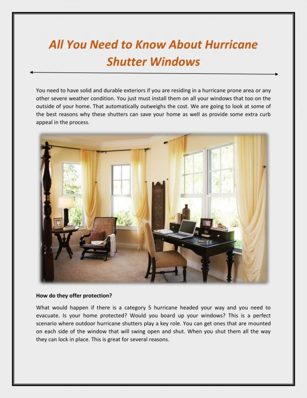 All You Need to Know About Hurricane Shutter Windows